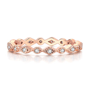 Women's Fashion Simple Inlaid Zircon Rose Gold Plated Ring