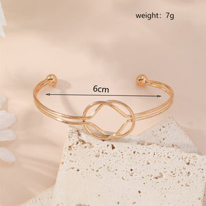 Metal Twist Geometric Knot Winding Hollow Open-end High-grade Light Luxury Personality Fashion Ladies' Bracelet