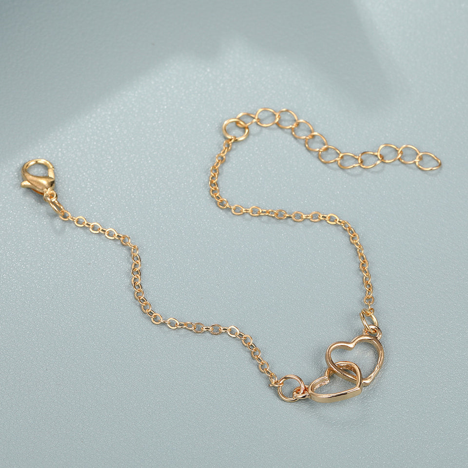 Women's Fashion Alloy Heart Shaped Bracelet
