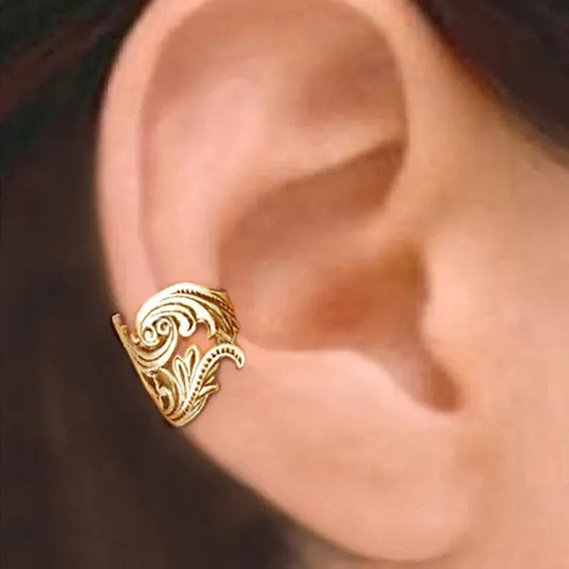 Simple Retro Ear Clip Leaves Earless Earrings