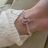 Women's Fashion Simplicity Rhinestone Hollow Heart Clavicle Chain